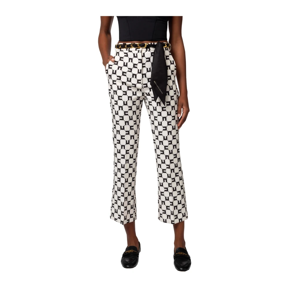 Elisabetta Franchi Stretch polyester flare broek Multicolor Dames