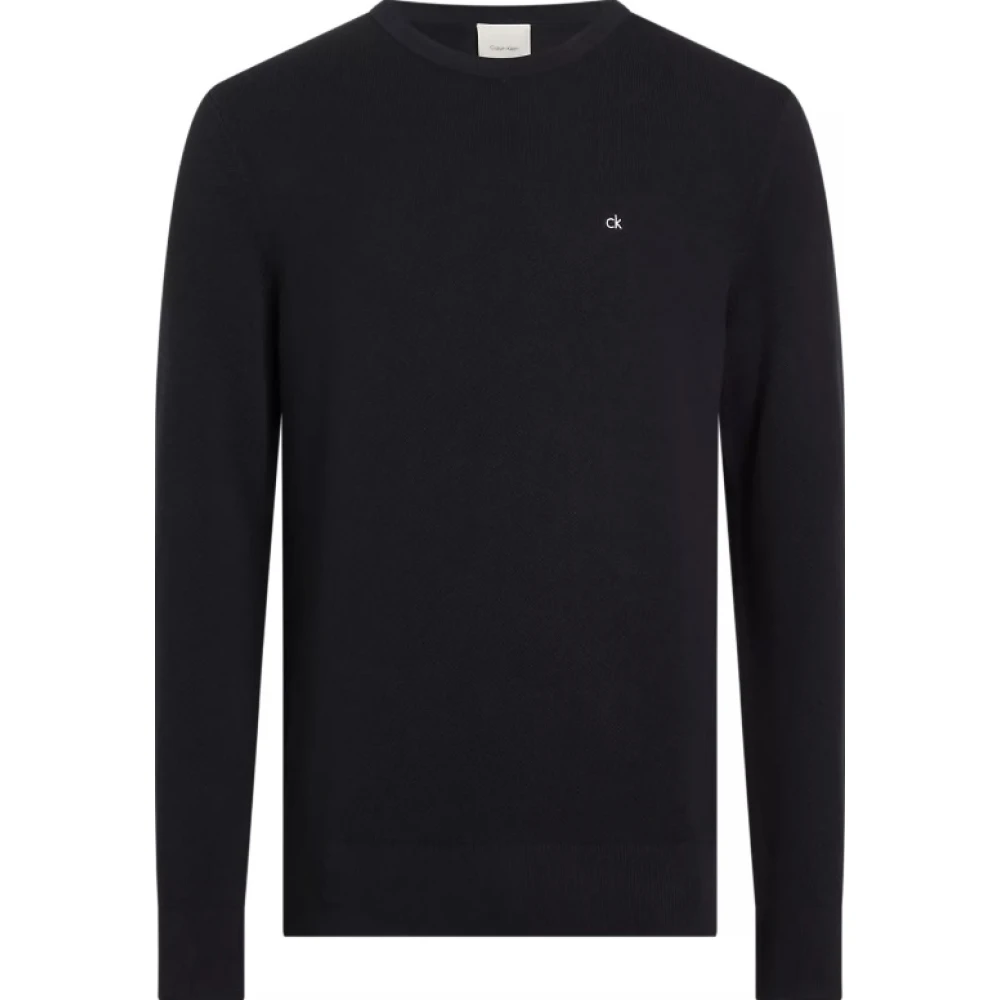 Calvin Klein Moderne Micro Pique Pullover Black Heren