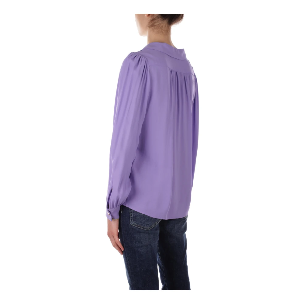 Elisabetta Franchi Pre Logo Ketting Hanger Blouse Purple Dames