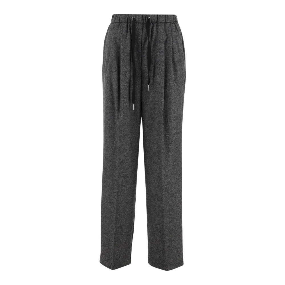 Pinko Grijze viscosemix elastische tailleband broek Gray Dames