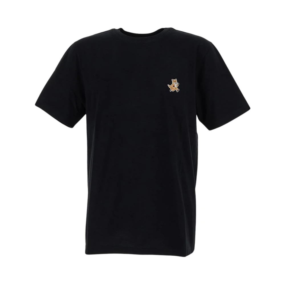 Maison Kitsuné Vos Katoenen T-Shirt Black Heren