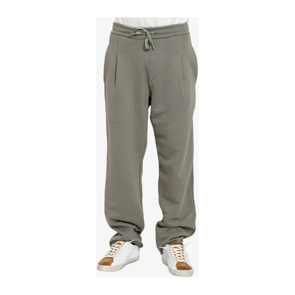 A Paper Kid Groene katoenen sportbroek met elastische tailleband Green Heren