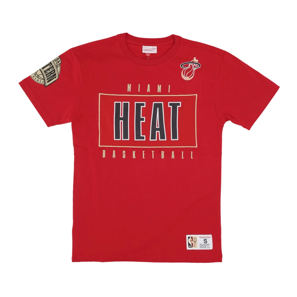 Mitchell & Ness Miami Heat Vintage Logo Tee Red Heren