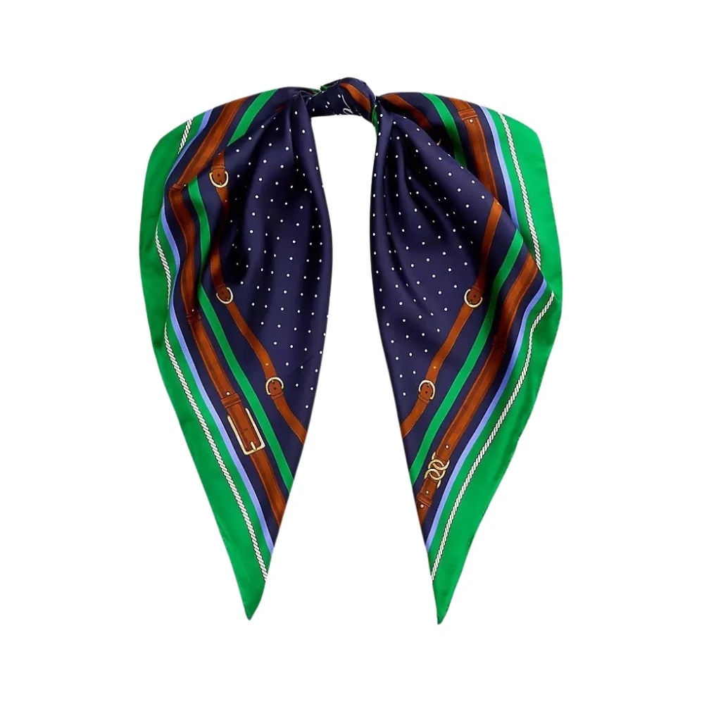Ralph Lauren Women's Multicolor Silk Scarves, One Size, Polka Dot Silk Scarf
