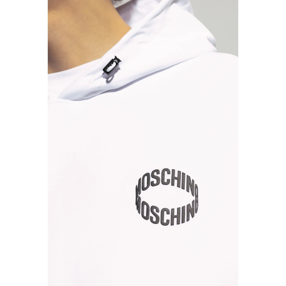 Moschino Hoodie met logo White Heren