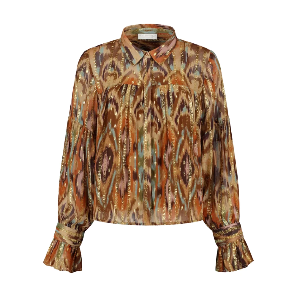 Amaya Amsterdam FAY Lange Mouw Blouse Orange Dames