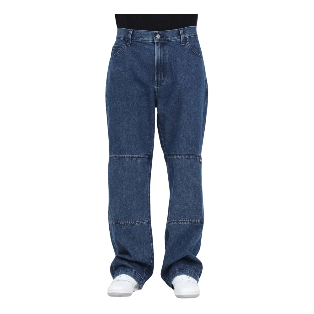 Dickies Lange Blauwe Jeans met Rechte Pijp voor Heren Blue Heren