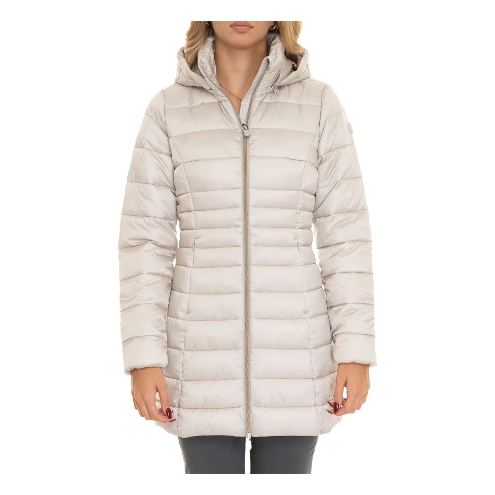 Save The Duck Gewatteerde Reese jas met capuchon Beige Dames