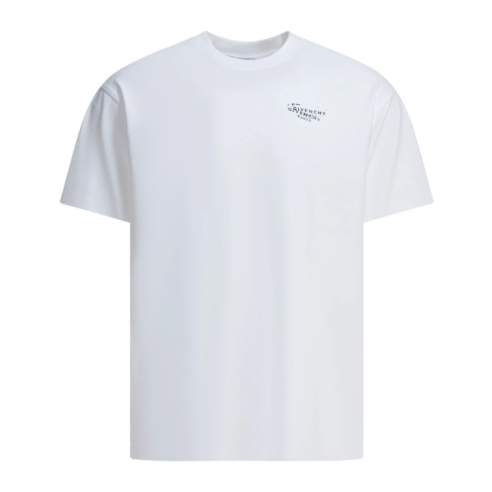Givenchy Men's White T-Shirts, L, T-Shirt In Cotton With Stamp Print