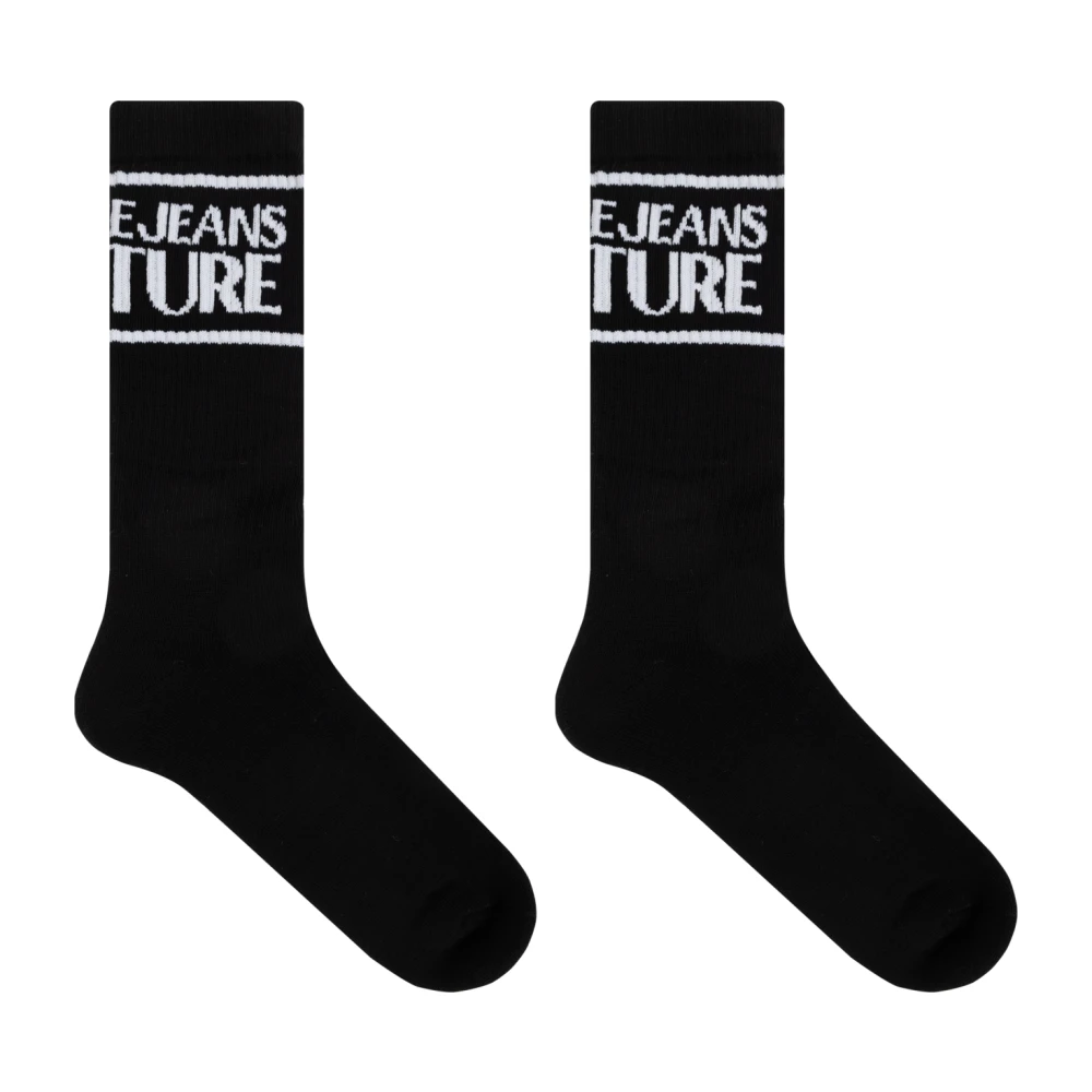 Versace Jeans Couture Katoenen sokken met logo Black Heren