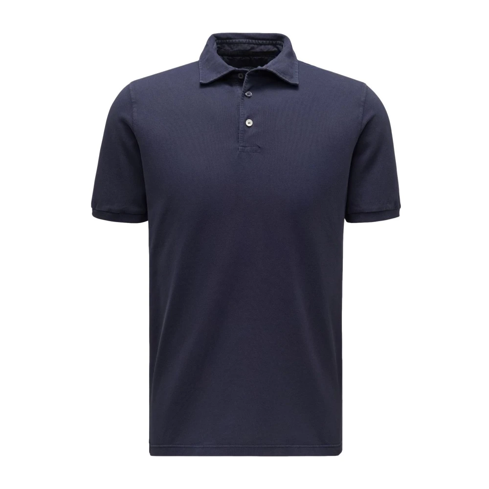 Fedeli Korte Mouw Navy Blauwe Polo Shirt Blue Heren
