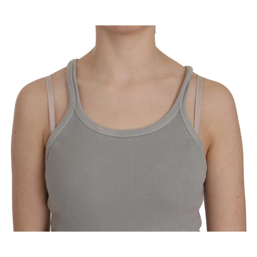 Pink Memories Elegante mouwloze katoenen blouse Gray Dames