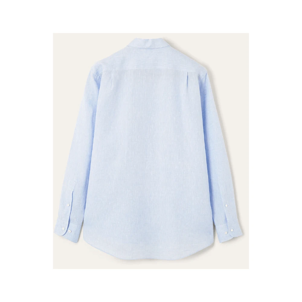 Loro Piana Lichtblauwe Linen André Overhemd Blue Heren
