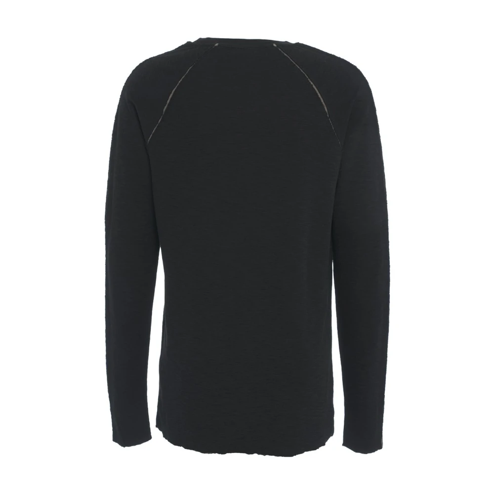 Thom Krom Zwarte Gebreide Trui met Unieke Naaddetails Black Heren