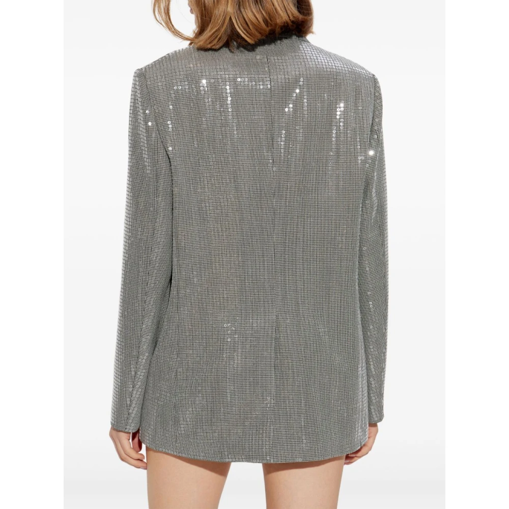Golden Goose Geruite grijze blazer met zilverkleurige knopen Gray Dames