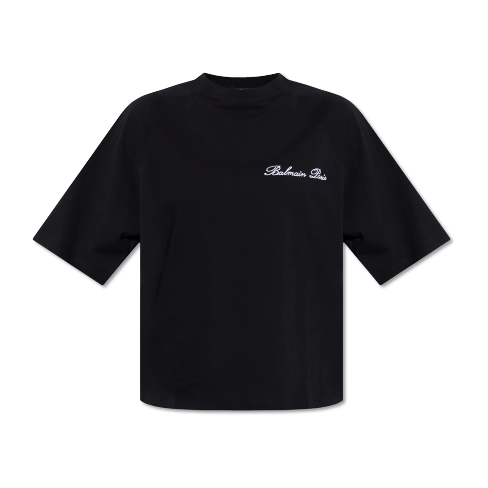 Balmain Black Cotton T-Shirt - Female - T-Shirts - Xs - Tops