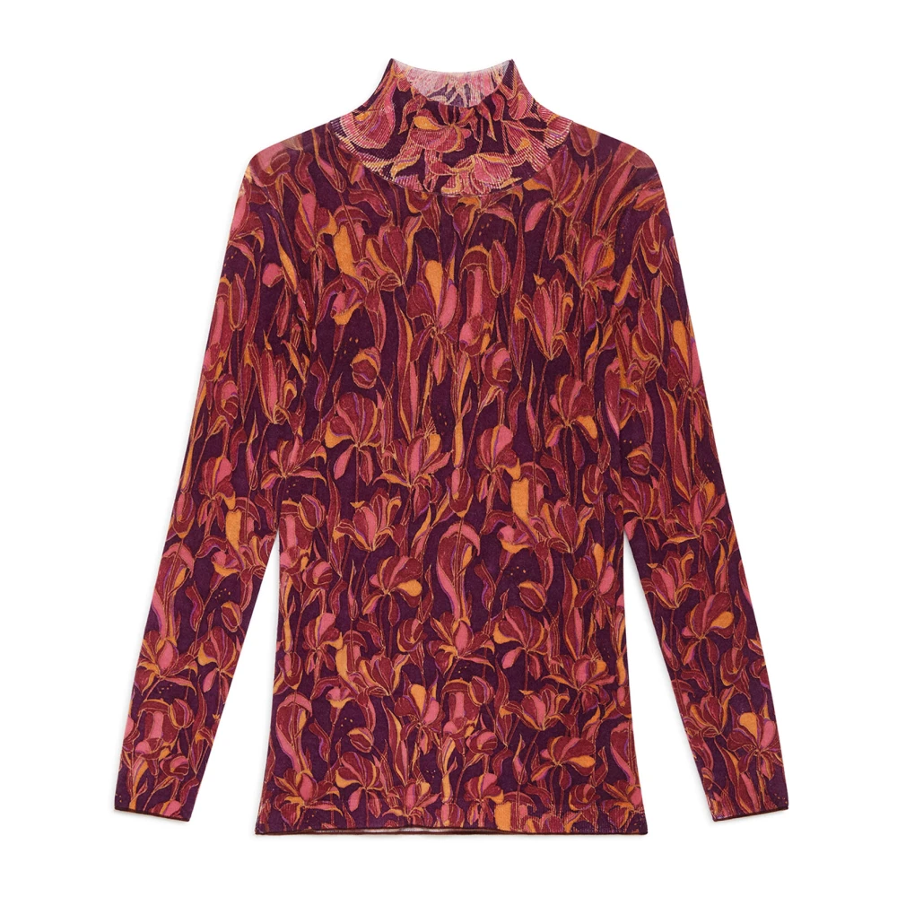 Maliparmi Women's Multicolor Turtlenecks, Xs, Printed Knit Knitwear