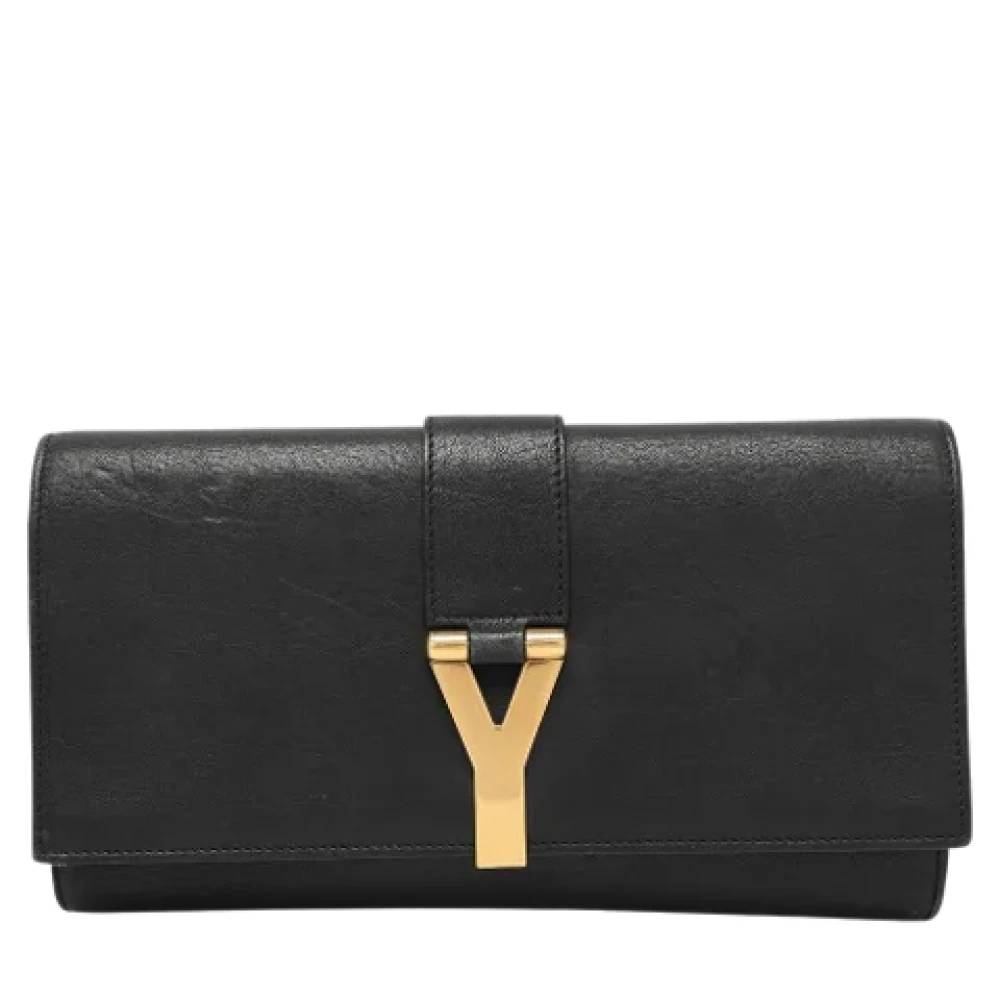 Yves Saint Laurent Vintage Pre-owned Leather clutches Black Dames