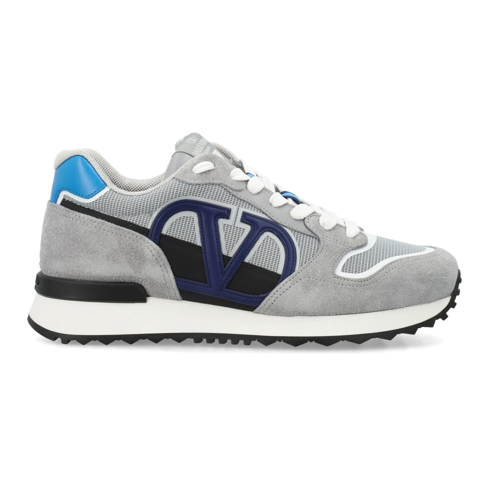 Valentino Garavani Grå/Ljusblå V-Logo Sneakers Gray, Herr