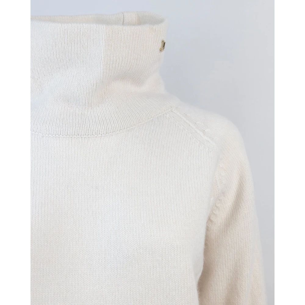 Liu Jo Witte Wollen Trui Hoge Hals Lange Mouw White Dames