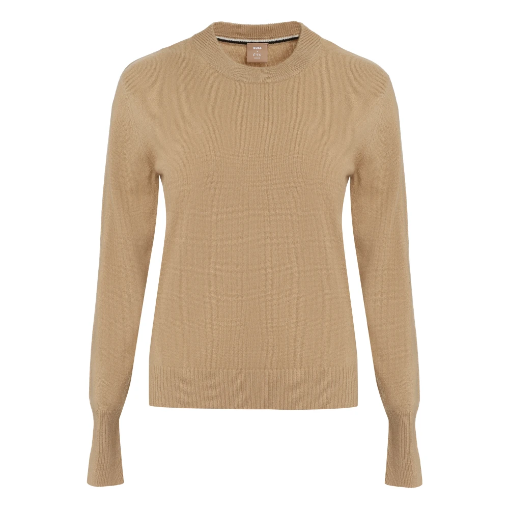 Hugo Boss Kashmir Crew-Neck Sweater Beige, Dam