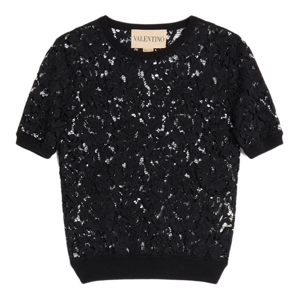Valentino Garavani Donna Nero - T-Shirt Girocollo - Tops - S