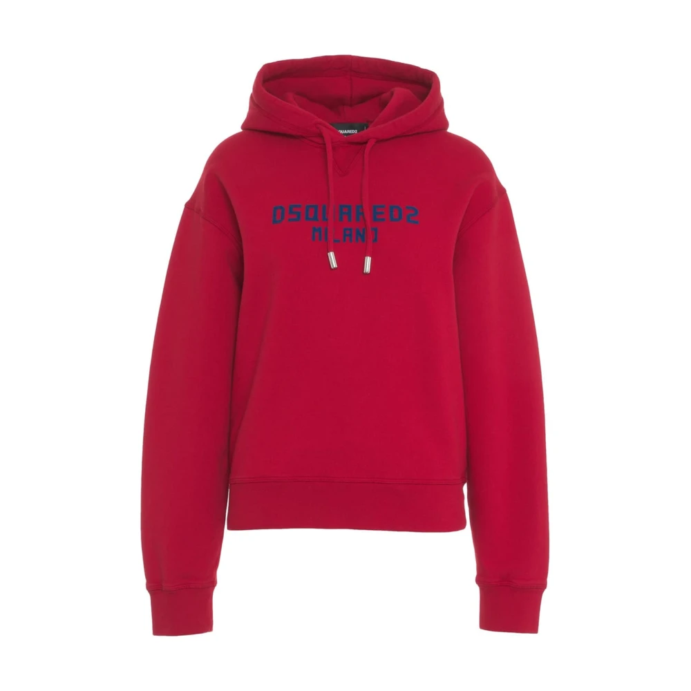 Dsquared2 Rode Logo Hoodie Casual Wear Red Dames