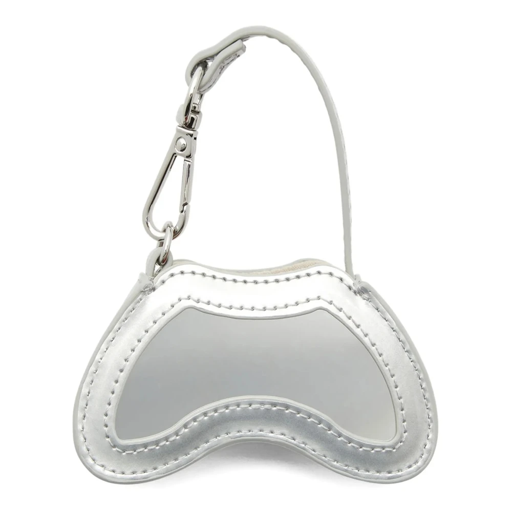 Diesel Women's Gray Glossy Bag Charm With Mirror - Shoulder Bags - One Size - Bags