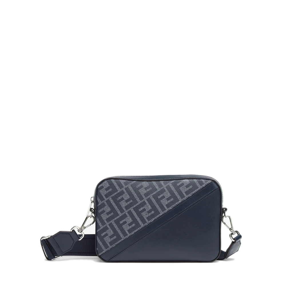 Fendi Stijlvolle cameratas met dubbele compartimenten Blue Heren