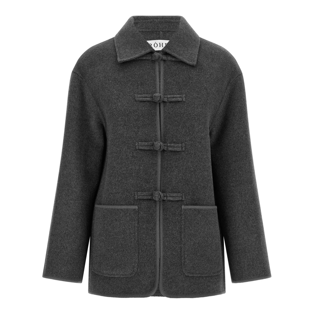 Róhe , Light Jackets, Female, Gray, S, Mandarin Double-Faced Wool Jacket