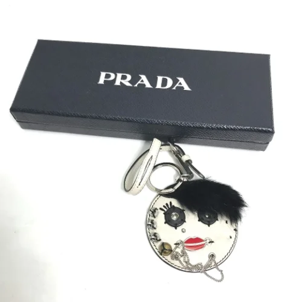 Prada Vintage Pre-owned Leather key-holders White Dames