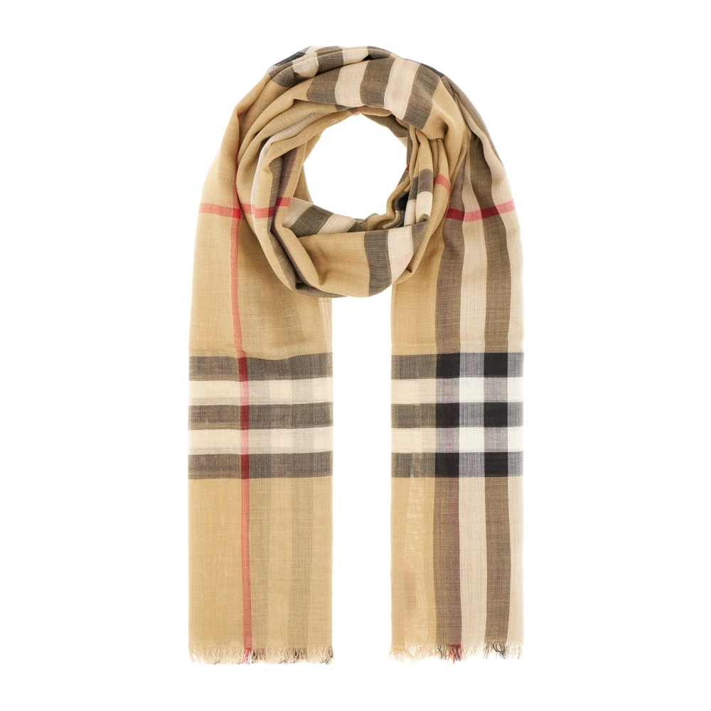 Burberry Beige Winter Scarves, Female, One Size, Check Scarf