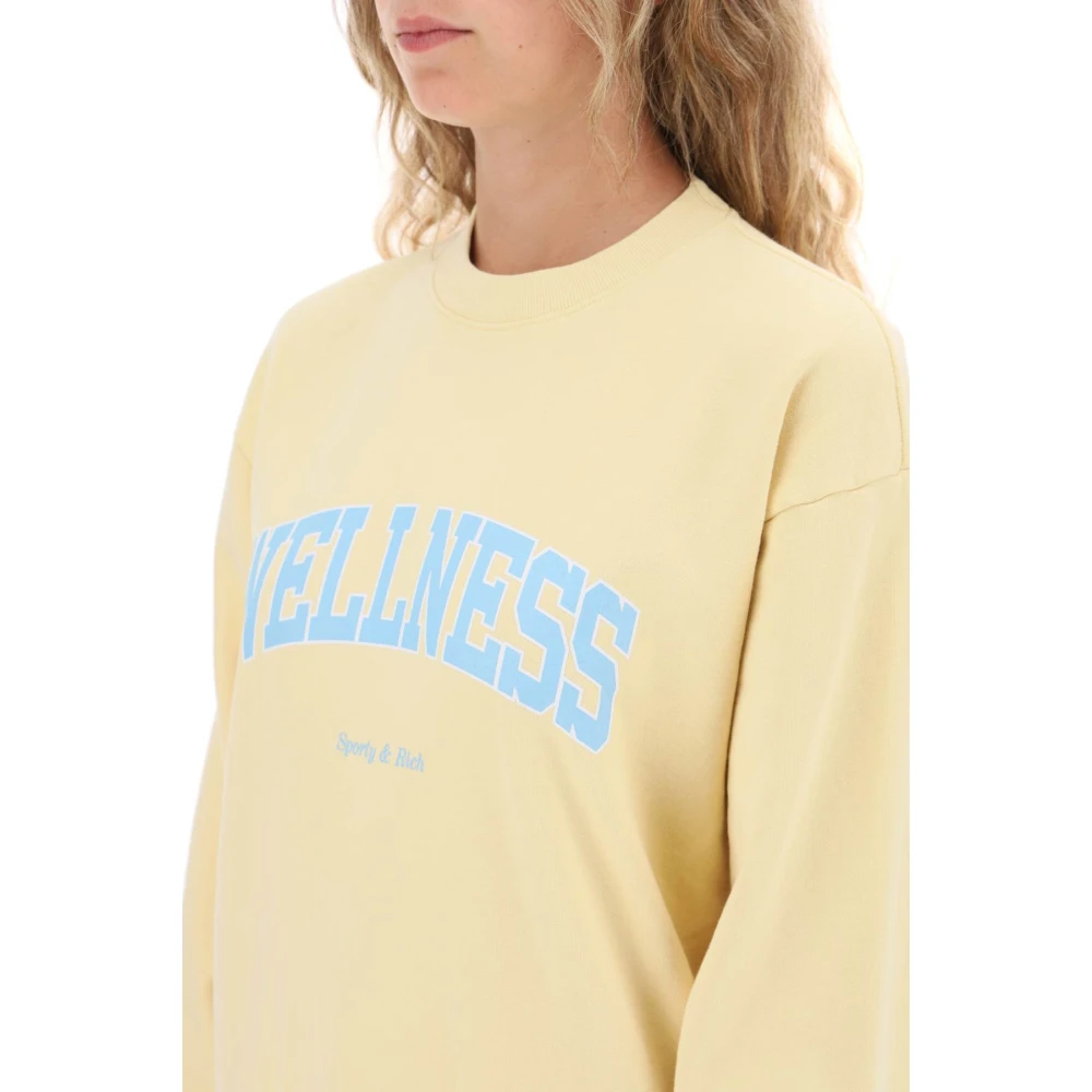 Sporty & Rich Oversized Ivy Sweatshirt met letterprint Yellow Dames