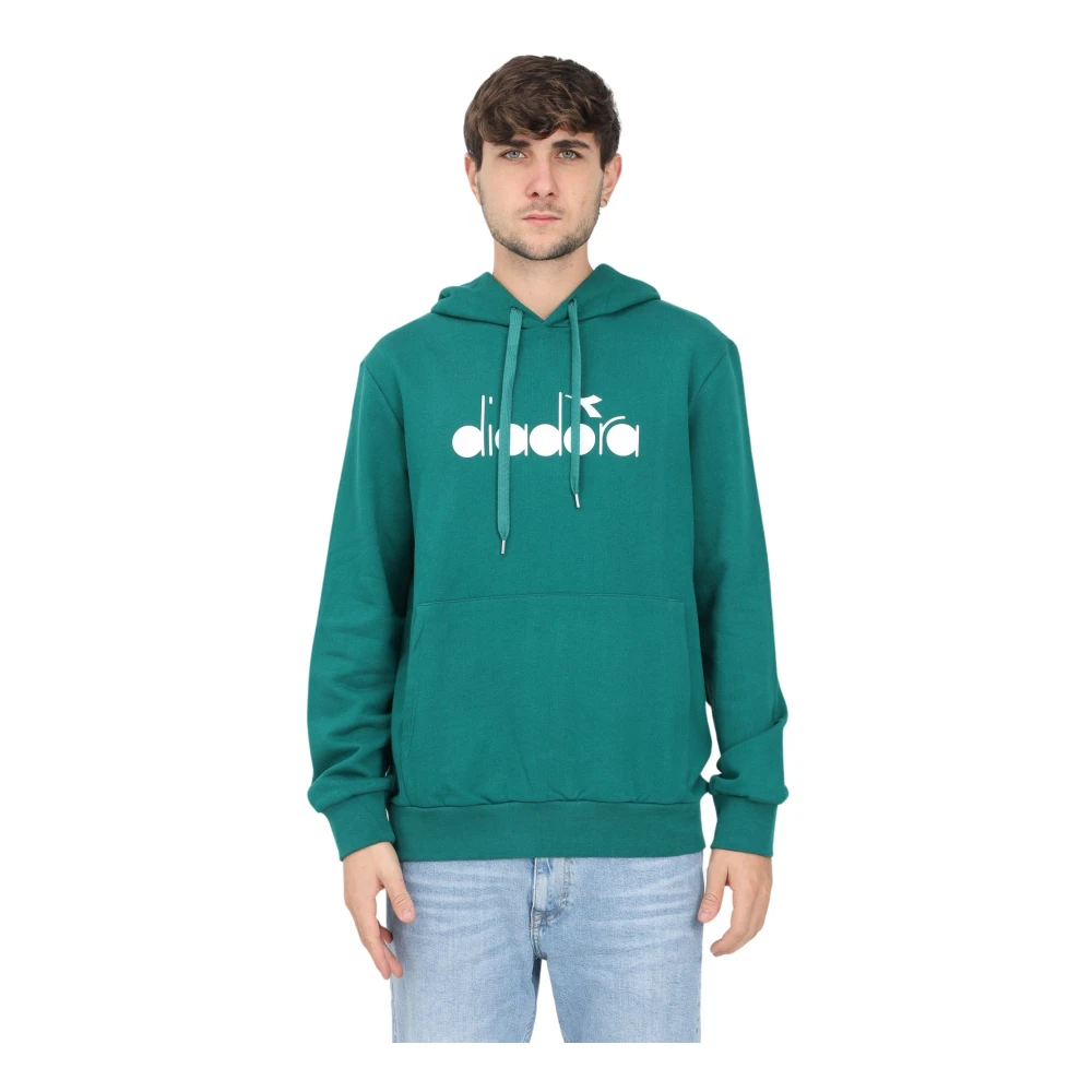 Diadora Groene hoodie met logo Green Heren