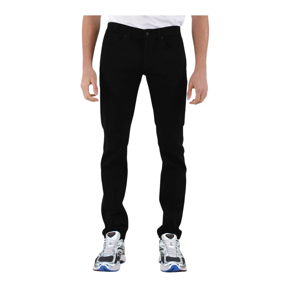 Dondup Skinny Fit Gebruikte Jeans met Metalen Logo Black Heren