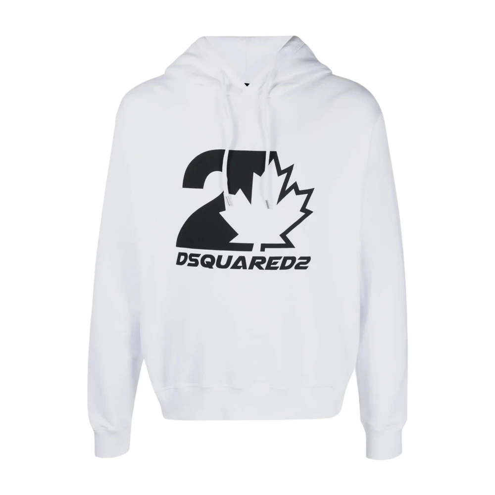 Dsquared2 Cool Fit Hoodie White, Herr