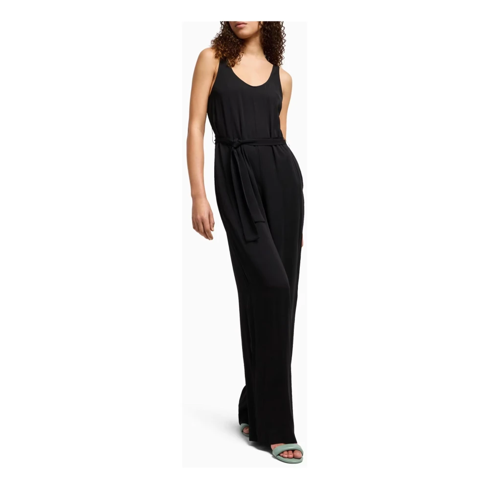Armani Exchange Zwarte ronde hals jurk Black Dames