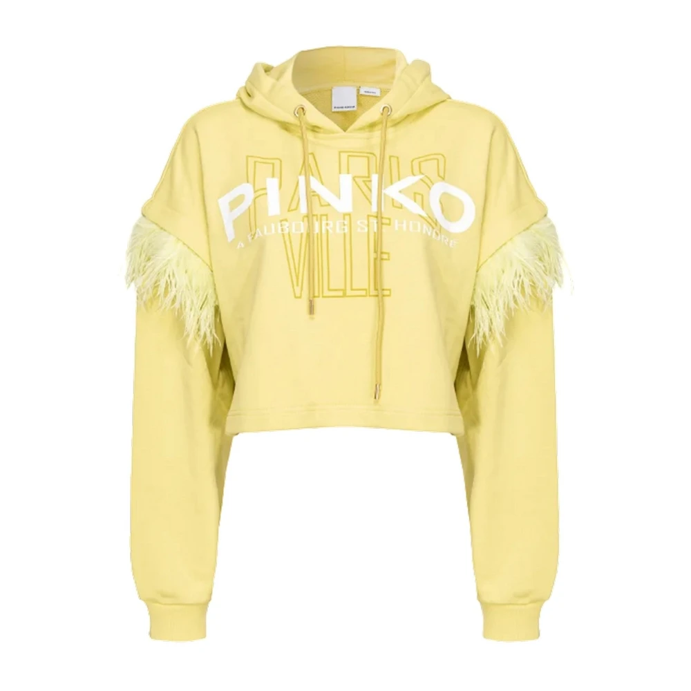 Pinko Katoenen sweatshirt Yellow Dames