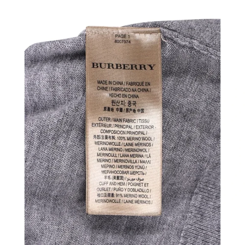 Burberry Vintage Pre-owned Wool tops Gray Dames