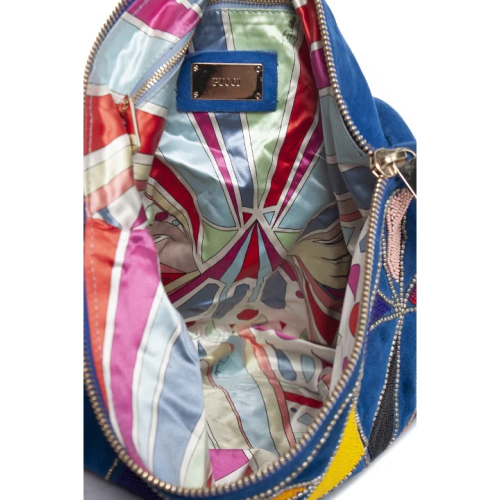 Emilio Pucci Pre-owned Suede shoulder-bags Blue Dames