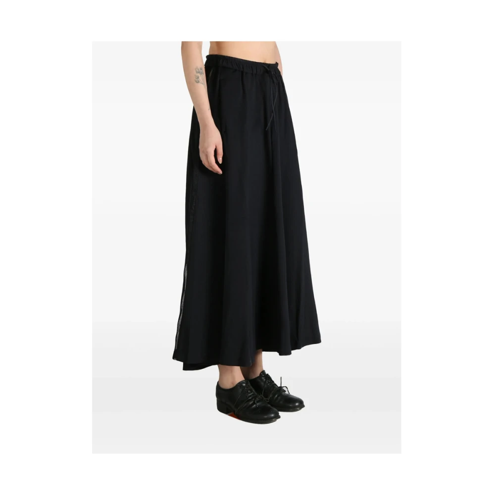 Y-3 Zwarte hoge taille mesh rok Black Dames