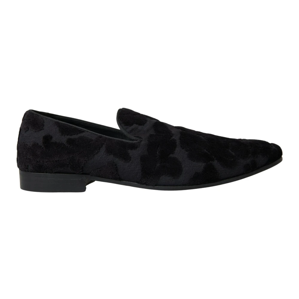 Dolce & Gabbana Men's Black Brocade Loafers
