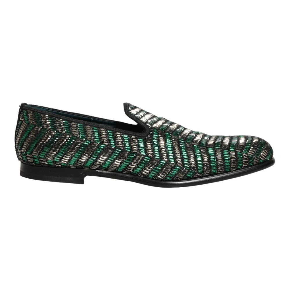 Dolce & Gabbana Mannelijk Multicolor Schoenen Heren, Veelkleurig, 44 Eu, Leer, Versierde Geklede Loafers