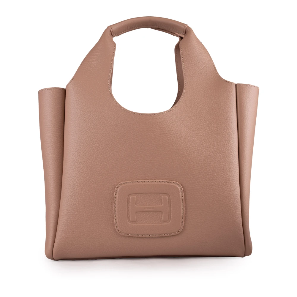 Hogan Roze Leren Shopper Tas met Interne Zakken Pink Dames