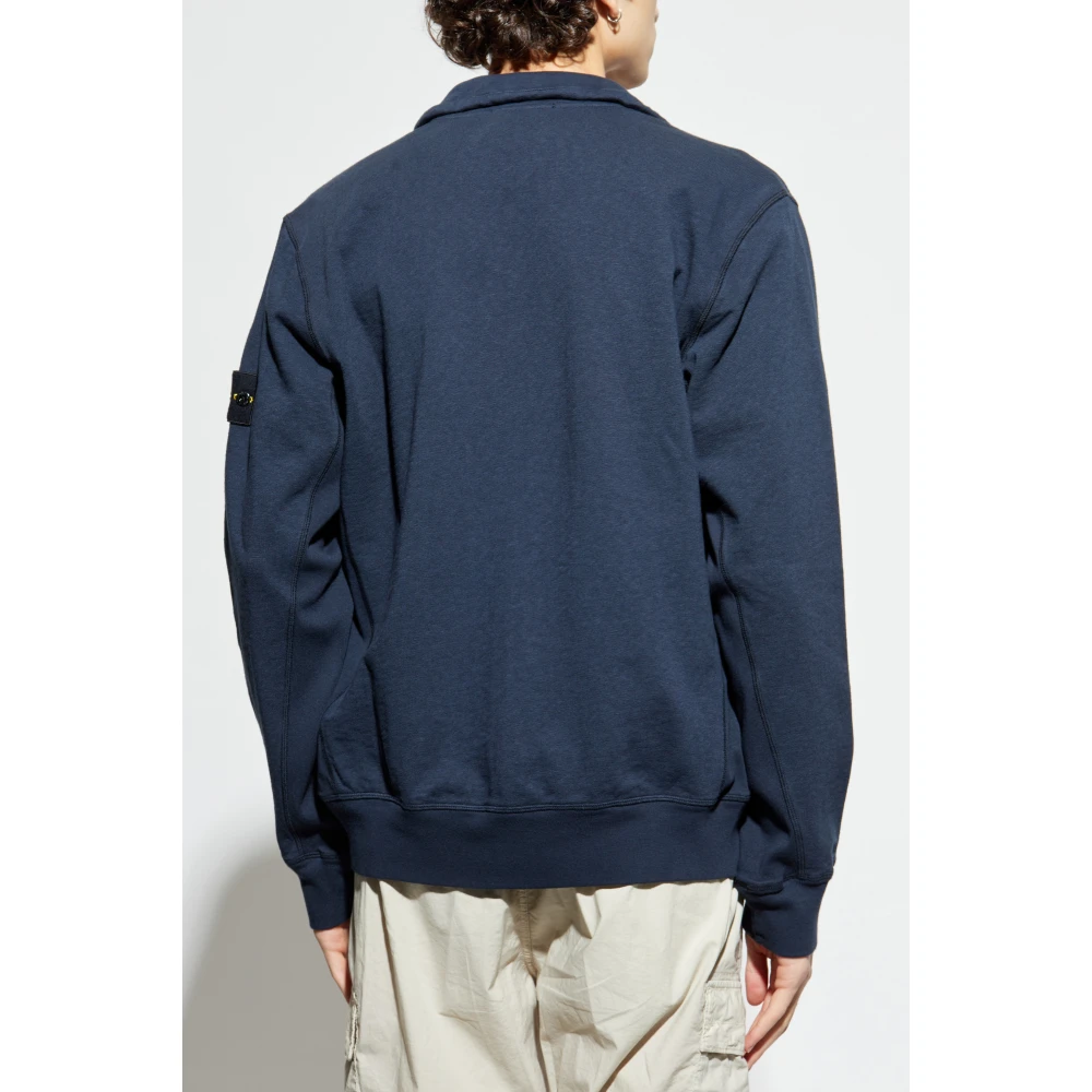 Stone Island Sweatshirt met opstaande kraag Blue Heren