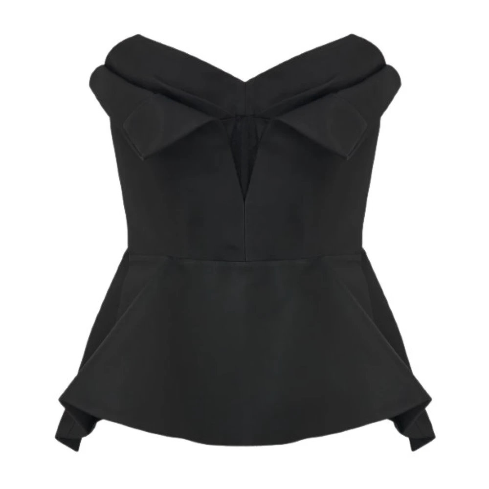 Alexander Mcqueen Women's Black Sleeveless Tops, M, Top For Stylish Look