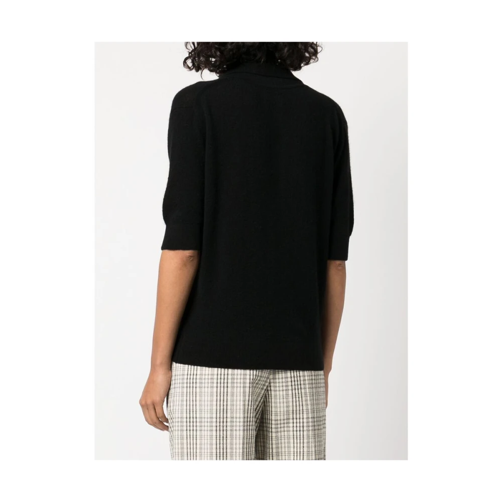 Khaite Zwarte Cashmere V-Hals Trui Black Dames