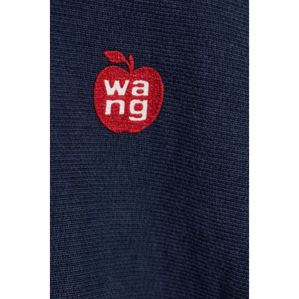 alexander wang Cropped sweatshirt met logo Blue Dames