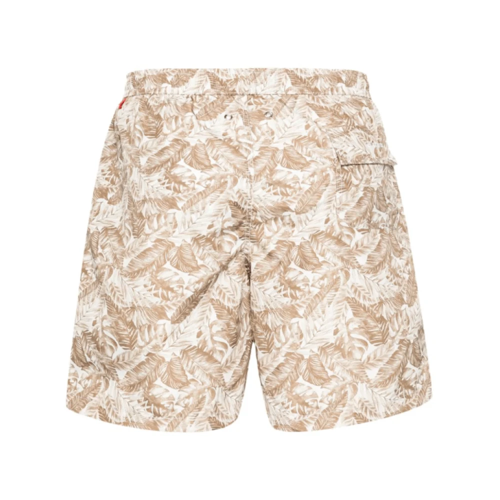 Kiton Bloemenprint Zwemshorts Beige Heren