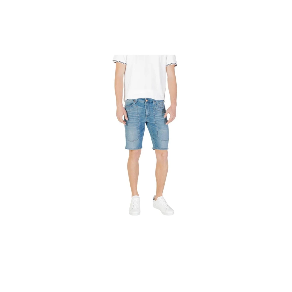 Jeckerson Men's Blue Denim Shorts, W30, Light Cotton Bermuda Shorts